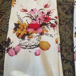 New Vintage Boho Floral Fruit Basket Tea Towels -2